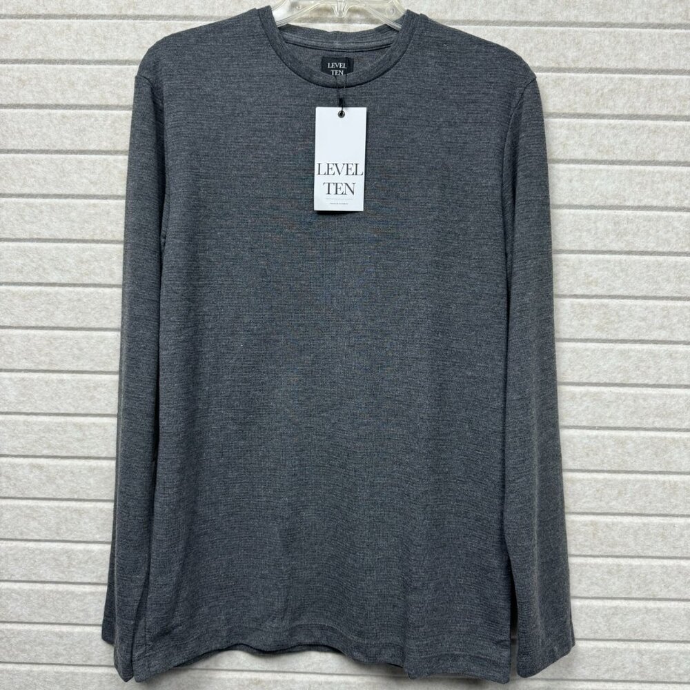 Men’s S Charcoal Long Sleeve Performance Shirt Stretch Athletic NWT Level Ten